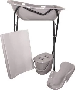 MamaLoes Lichtgrijs Badset Incl. Zwarte Badstandaard