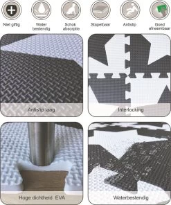 Merkloos Dieren Foam Puzzel Speelmat - 10 Speelmatten - Uitneembare Figuren - Grijs - Wit - Puzzelmat 90x90x1cm -Babyartikelen Winkel 1003x1200 2