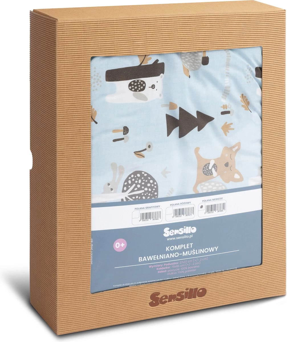 Sensillo Baby Dekbed En Kussen - Cadeau Set - Katoen - Blauw 7 Sensillo Baby Dekbed En Kussen - Cadeau Set - Katoen - Blauw - Afbeelding 7