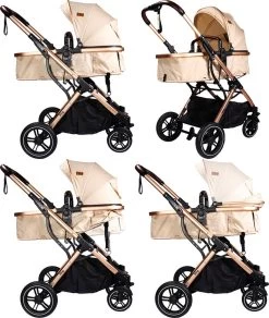 Ding Juna Kinderwagen 3 In 1 - Beige/Rose - Combi Kinderwagen Incl. Autostoel -Babyartikelen Winkel 1016x1200 2