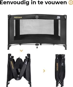 Deryan Believer Campingbedje - 120x60cm - Zwart -Babyartikelen Winkel 1018x1200 4