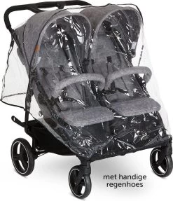 ABC Design Duo Kinderwagen Twin Circle Line - Inclusief Regenhoes - Woven Graphite -Babyartikelen Winkel 1031x1200 1