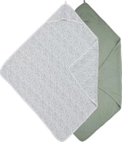 Meyco Badcape Basic Jersey/Cheetah 2-pack - Forest Green - 80x80cm