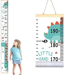 Vitamo Groeimeter Dino - Dinosaurus - Dieren - Canvas Stof En Hout - Kinderkamer Decoratie - Babykamer Accessoires - Wanddecoratie - Kraamcadeau -Babyartikelen Winkel 1037x1200 3