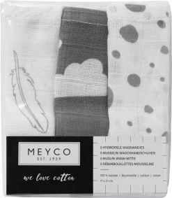 Meyco Hydrofiele Washandjes 3-pack - Feathers-Clouds-Dots - Grijs/Wit 6 Meyco Hydrofiele Washandjes 3-pack - Feathers-Clouds-Dots - Grijs/Wit -Babyartikelen Winkel 1048x1200 1