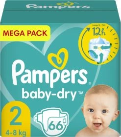 Pampers® Pampers - Baby Dry - Maat 2 - Mega Pack - 66 Luiers
