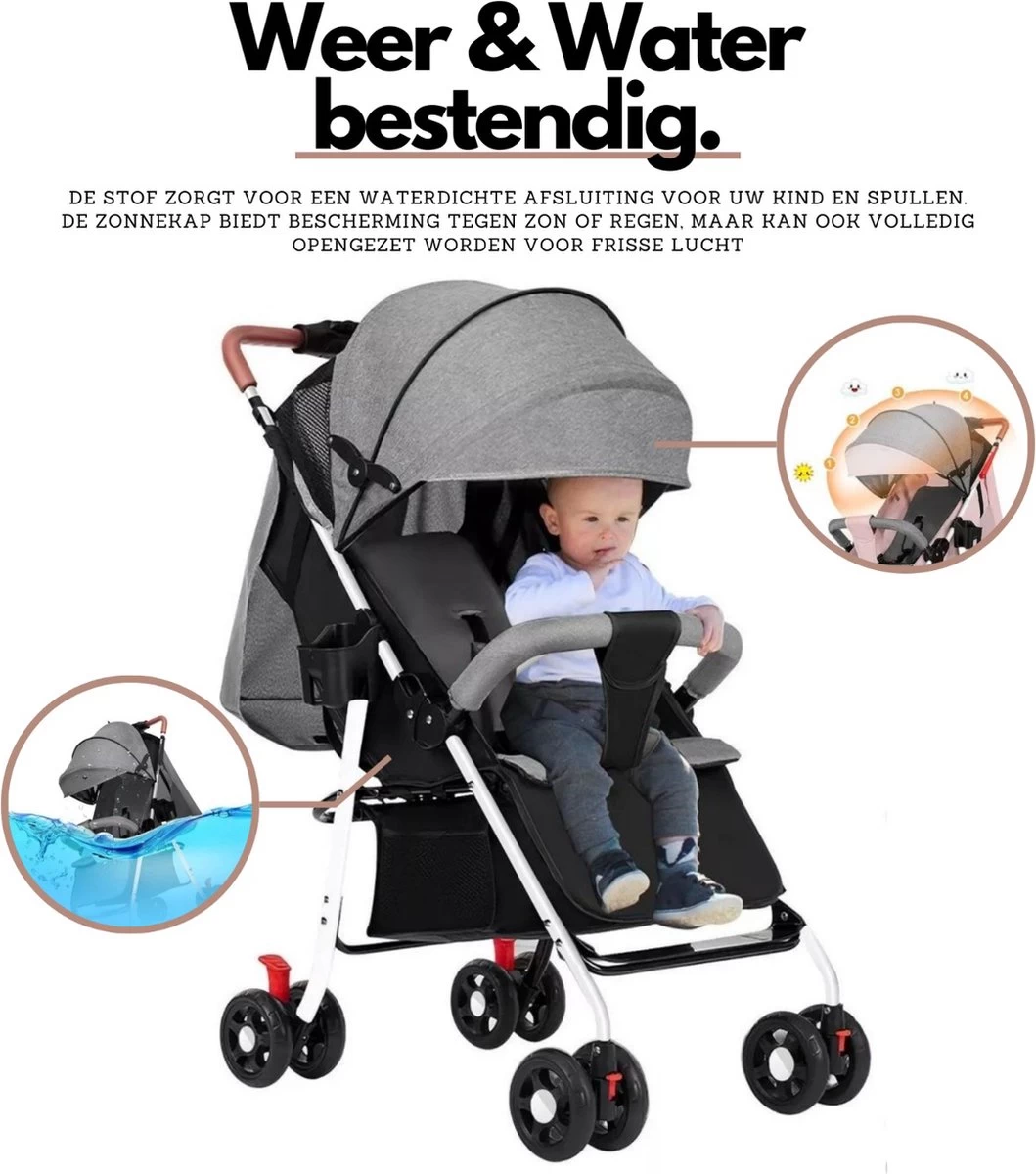Child Supplies Buggy - Inklapbare Buggy - Baby Stroller - 3 In 1 - Kinderwagen - Roze 4 Child Supplies Buggy - Inklapbare Buggy - Baby Stroller - 3 In 1 - Kinderwagen - Roze - Afbeelding 4