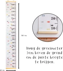 Frummel Groeimeter Hout & Canvas Vissen - Kinderkamer Decoratie | Babykamer Accessoires | Wanddecoratie | Kraamcadeau | Kinderkamer Decoratie | Meetlat Kinderen -Babyartikelen Winkel 1063x1200 4