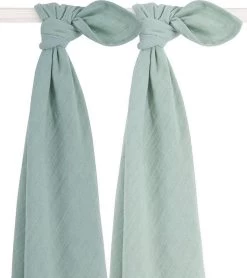 Jollein Hydrofiele Doek Large 115x115cm Bamboe Katoen - Ash Green - 2 Stuks