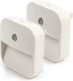 LED Nachtlampje Plugin/stopcontact – 2 Stuks Nachtlampje Met Dag/nacht Sensor – Werkt Op Stroom – Dimbaar -Warmlicht – Voor In De Baby/kinder Kamer - Vierkant