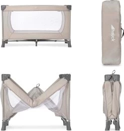 Hauck Dream N Play Campingbedje Set - Met Matras En Muggennet - Beige -Babyartikelen Winkel 1130x1200