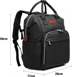 Miss Lulu Luiertas Rugzak - Inclusief Buggy En Kinderwagen Haken - Zwart (E6705 BK) -Babyartikelen Winkel 1132x1200 2