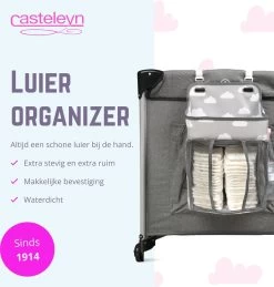 Casteleyn - Luier Organizer - Luiertas - Commodemandjes - Luierzak - Extra Ruim - Verstelbaar - Waterdicht - Wolkjes -Babyartikelen Winkel 1144x1200 1