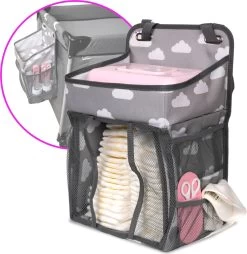 Casteleyn - Luier Organizer - Luiertas - Commodemandjes - Luierzak - Extra Ruim - Verstelbaar - Waterdicht - Wolkjes -Babyartikelen Winkel 1165x1200 1