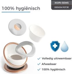 XIORI-SEMS - Plaspotje - Potje Peuter - Potje - WC Verkleiner - WC Potje Peuter - Toilet - Zindelijkheid - Toilettrainer - Wit Met Goud - Design - Jongens En Meisjes - Kraamcadeau – Kraamvisite – Babyshower – Verjaardag - Cadeau - Potje Goud -Babyartikelen Winkel 1170x1200 3