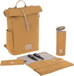 LÄSSIG Luiertas Rolltop Backpack Rugzak Incl Verschoningsmatje - Curry -Babyartikelen Winkel 1178x1200