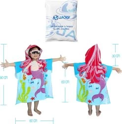 JAXY Badcape Baby - Badcape - Baby Badjas - Omslagdoek - Omslagdoek - Baby Handdoek Met Capuchon - Strandhanddoek - Badponcho - Poncho Handdoek - Microfiber - 60x90cm - Paarse Zeemeermin -Babyartikelen Winkel 1183x1200 3