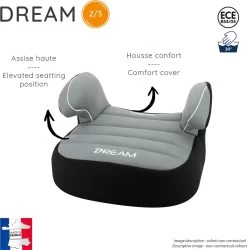 Nania - Zitverhoger Dream Luxe - Groep 2/3 (van 15 Tot 36 Kg) - 3 Tot 12 Jaar - Grijs