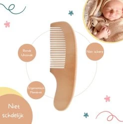 Baby Borstel - Baby Haarborstel - Baby Verzorging Set - Baby Borstel En Kam - Houten Baby Kam - Haarborstel Set - Babyshower Gift- Baby Verzorgingsproducten - Baby Kam - Kraamcadeau -Babyartikelen Winkel 1188x1200 6