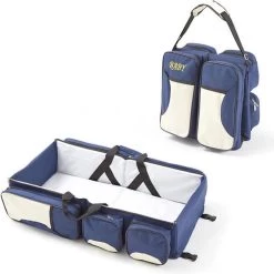 Merkloos Decopatent® Baby Bed - Luiertas - Reisbedje Voor Baby’s En Kleuters - Opvouwbare Reiswieg - Reisbed Met Matras - Reistas - Blauw -Babyartikelen Winkel 1198x1200 3