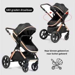 Merkloos BrightWise Luxe Kinderwagen 3 In 1 Van Voldoet Aan Alle Europese Veiligheidscertificaten - Wandelwagen - Kinderwagen 3-in-1 Incl Autostoel - Kinderwagen Maxi Cosi – Buggy 3 In 1 - Newborn - Zwart -Babyartikelen Winkel 1198x1200 9