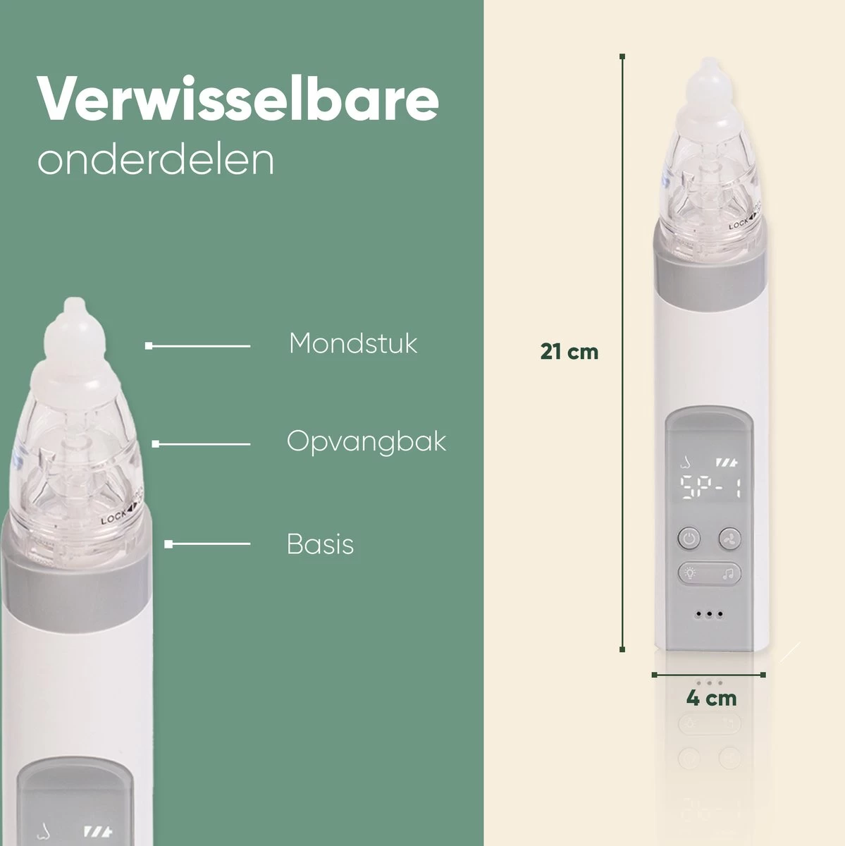 AQUILA Elektrische Neusreiniger Voor Baby En Kinderen - Neuszuiger Baby - Neuspeer - Vrij Van BPA - Oplaadbaar - 3 Standen, Muziek En Licht Voor Afleiding 2 AQUILA Elektrische Neusreiniger Voor Baby En Kinderen - Neuszuiger Baby - Neuspeer - Vrij Van BPA - Oplaadbaar - 3 Standen, Muziek En Licht Voor Afleiding - Afbeelding 2