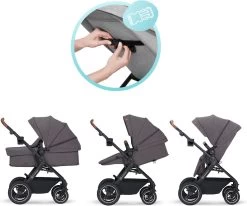 Kinderkraft B-Tour Ash Grey 3-in-1 Combi Kinderwagen Incl. Autostoel KSBTOU00DGR3000 -Babyartikelen Winkel 1200x1003