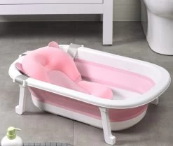 Babybadje - Peuterbadje - Opvouwbaar - Incl. Baby Badkussen - 84 Cm Lang - 0 Tot 3 Jaar - Roze -Babyartikelen Winkel 1200x1013 5