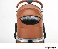 Merkloos BrightWise® Luxe Kinderwagen 3 In 1 Voldoet Aan Alle Europese Veiligheidscertificaten - Wandelwagen - Kinderwagen 3-in-1 Incl Autostoel - Kinderwagen Maxi Cosi – Buggy 3 In 1 - Newborn - Leer - Bruin -Babyartikelen Winkel 1200x1017 2