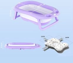 K IKIDO Babybadje Opvouwbaar - 3 In 1 Opvouwbaar - 83 × 48 × 23,5 Cm - Baby Badje - Peuterbadje - Babybadkuip -Inclusief Badkussen - Purper -Babyartikelen Winkel 1200x1042 1