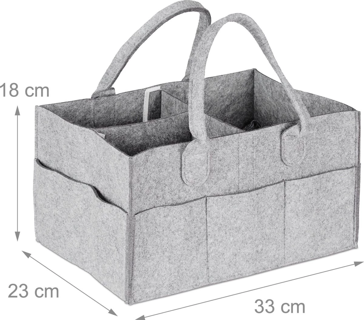 Relaxdays Luiertas Baby - Verzorgingstas Vilt - Organizer Luiers - Uitneembare Schotjes - Lichtgrijs 5 Relaxdays Luiertas Baby - Verzorgingstas Vilt - Organizer Luiers - Uitneembare Schotjes - Lichtgrijs - Afbeelding 5