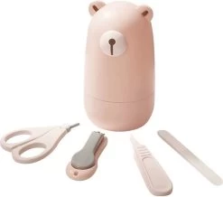 4 Stuks - Baby Nagelschaar - Vijl - Nagelknipper - Pincet - Roze - Beer Manicureset