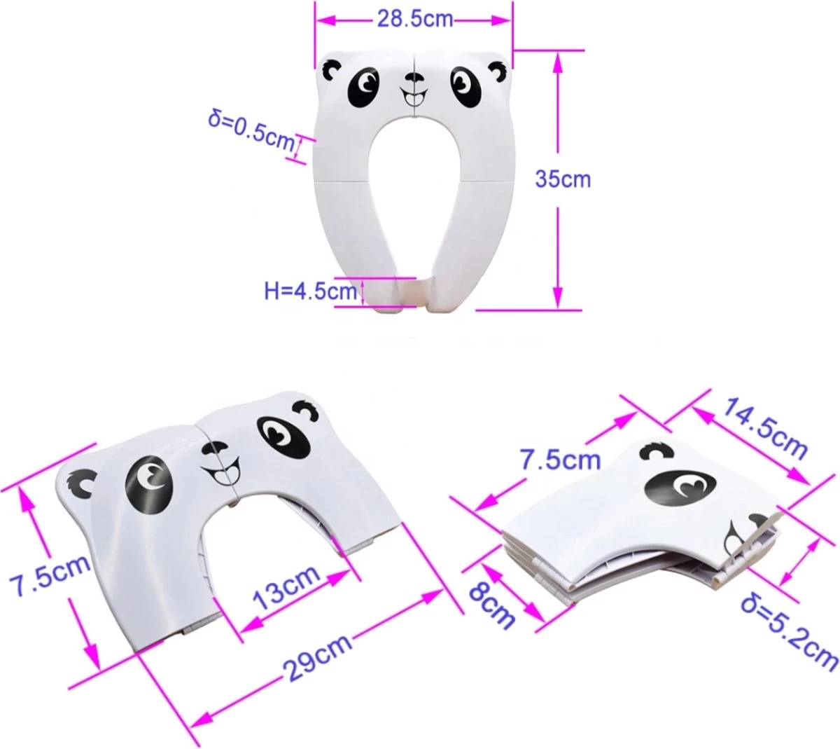 Merkloos WC Verkleiner Roze Panda Ontwerp - Toilettrainer - Opvouwbare Toilet Zitje - Toiletbril Verkleiner - Kinder WC Bril 5 Merkloos WC Verkleiner Roze Panda Ontwerp - Toilettrainer - Opvouwbare Toilet Zitje - Toiletbril Verkleiner - Kinder WC Bril - Afbeelding 5
