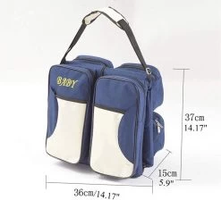 Merkloos Decopatent® Baby Bed - Luiertas - Reisbedje Voor Baby’s En Kleuters - Opvouwbare Reiswieg - Reisbed Met Matras - Reistas - Blauw -Babyartikelen Winkel 1200x1087