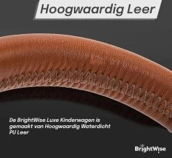 Merkloos BrightWise® Luxe Kinderwagen 3 In 1 Voldoet Aan Alle Europese Veiligheidscertificaten - Wandelwagen - Kinderwagen 3-in-1 Incl Autostoel - Kinderwagen Maxi Cosi – Buggy 3 In 1 - Newborn - Leer - Bruin -Babyartikelen Winkel 1200x1101 2