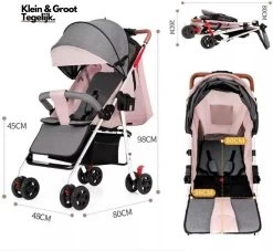 Child Supplies Buggy - Inklapbare Buggy - Baby Stroller - 3 In 1 - Kinderwagen - Roze 14 Child Supplies Buggy - Inklapbare Buggy - Baby Stroller - 3 In 1 - Kinderwagen - Roze -Babyartikelen Winkel 1200x1103 1