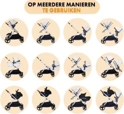 Deryan Evy Kinderwagen - Duo Kinderwagen - Uitbreidbaar - Inclusief Reiswieg - Creme -Babyartikelen Winkel 1200x1105 1