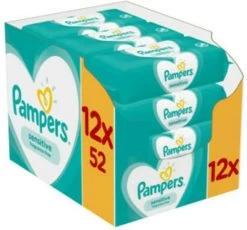 PampersĀ® Pampers Billendoekjes Sensitive Navulpak - 12 X 52 Doekjes
