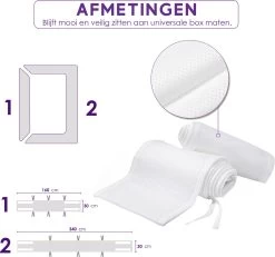 ADSafety - Baby Bed Omrander - Bedbumper - Hoofdbeschermer - Set Van 2 - 340x30cm & 160x30cm -Babyartikelen Winkel 1200x1120 2