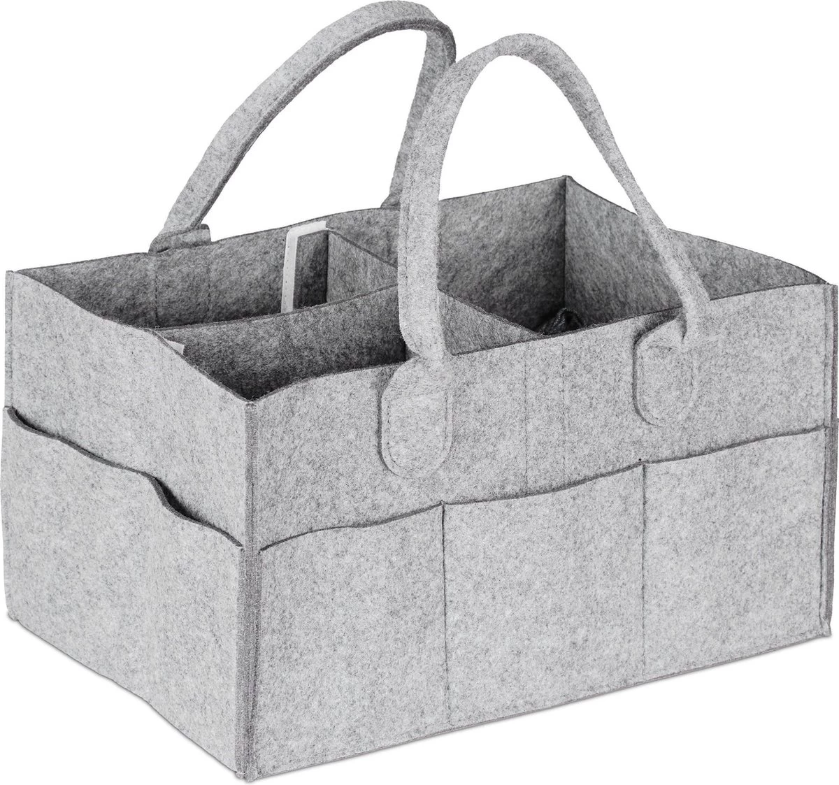 Relaxdays Luiertas Baby - Verzorgingstas Vilt - Organizer Luiers - Uitneembare Schotjes - Lichtgrijs 11 Relaxdays Luiertas Baby - Verzorgingstas Vilt - Organizer Luiers - Uitneembare Schotjes - Lichtgrijs - Afbeelding 11