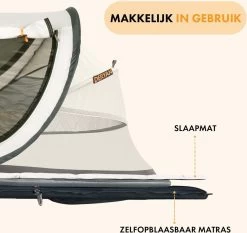 Deryan Peuter Luxe Campingbedje – Inclusief Zelfopblaasbare Matras - Cream -Babyartikelen Winkel 1200x1132 2