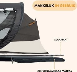 Deryan Peuter Luxe Campingbedje – Inclusief Zelfopblaasbare Matras - Zwart -Babyartikelen Winkel 1200x1132 3