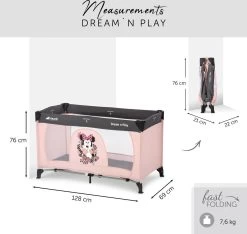 Hauck Dream'n Play Campingbedje - Minnie Sweetheart -Babyartikelen Winkel 1200x1139