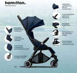 Hamilton By Yoop One Prime X1 Buggy - Premium Stroller Met One Hand Folding Technologie - Blauw - Lichte, Verstelbare En Wendbare Kinderwagen Met Vele Gemakken -Babyartikelen Winkel 1200x1146 1