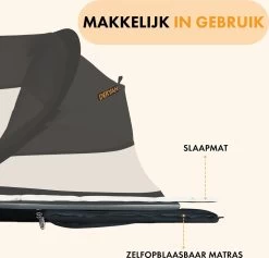 Deryan Baby Luxe Campingbedje – Inclusief Zelfopblaasbare Matras - Zwart -Babyartikelen Winkel 1200x1151 2