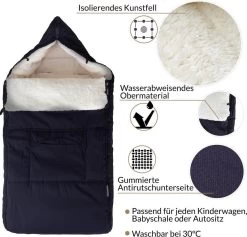 Monzana Voetenzak - Voor Kinderwagen Of Stoeltje - 93x56cm Donkerblauw -Babyartikelen Winkel 1200x1152 10