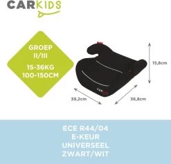 Carkids Auto Zitverhoger Zwart En Wit | Autostoel Groep 2-3 | Kinderen Van 3,5-12 Jaar | 15-36 Kg -Babyartikelen Winkel 1200x1152 4