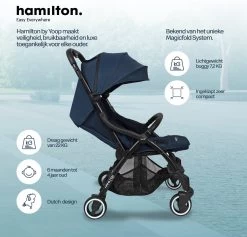 Hamilton By Yoop One Prime X1 Buggy - Premium Stroller Met One Hand Folding Technologie - Blauw - Lichte, Verstelbare En Wendbare Kinderwagen Met Vele Gemakken -Babyartikelen Winkel 1200x1153