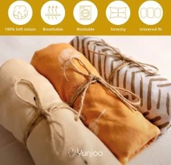 YUNIOO™ - 3-pak Ultra-zacht En Premium Kwaliteit Universele Hoeslakentjes Voor In De Kinderwagen, Verschoonmand, Mozesmand, Wiegje. Ook Te Gebruiken Als Aankleedkussenhoes. Ideaal Als Kraamcadeau. -Babyartikelen Winkel 1200x1155 4