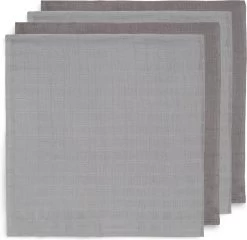 Jollein Hydrofiele Doek Small 70x70cm Bamboe Katoen - Storm Grey - 4 Stuks